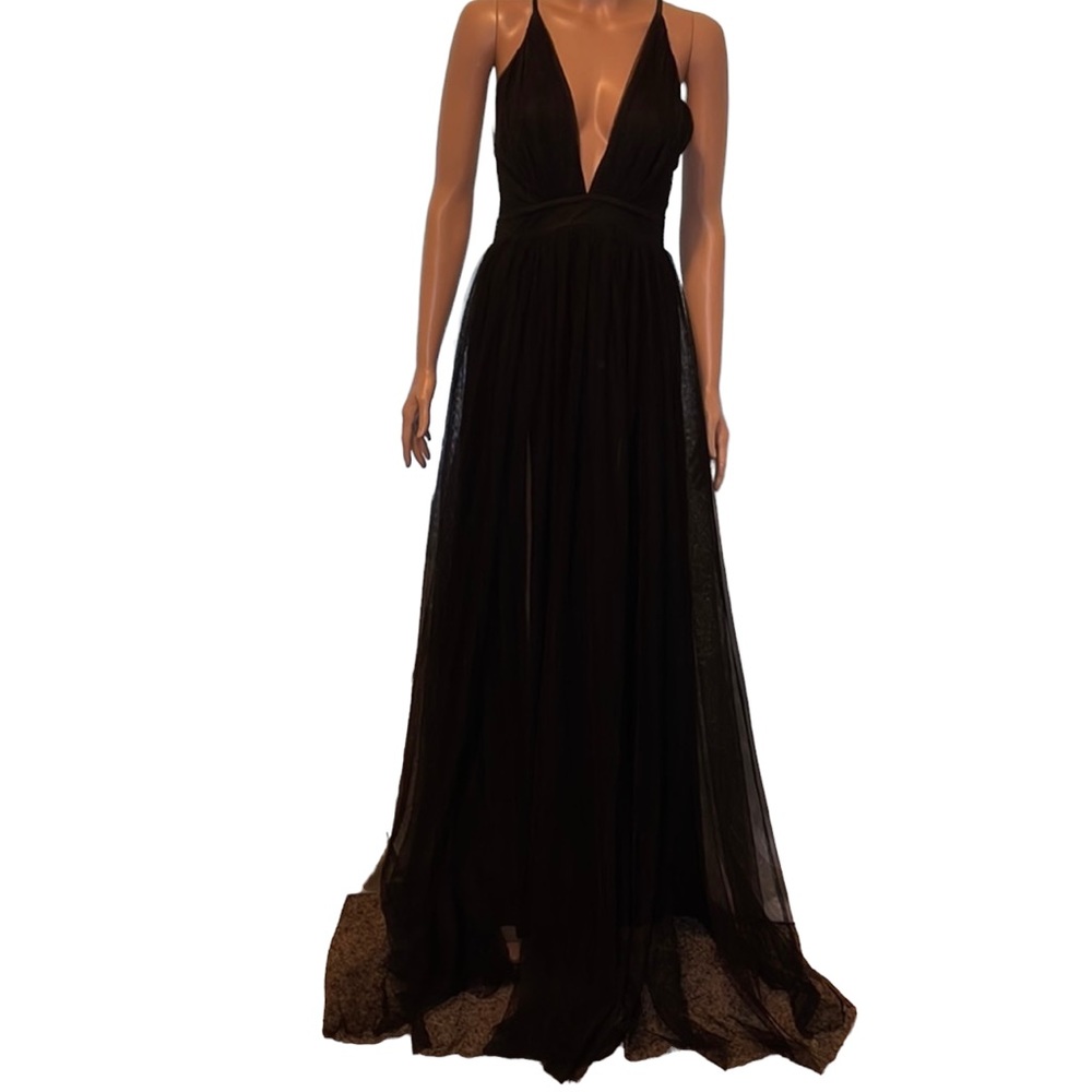 Black tulle gown
